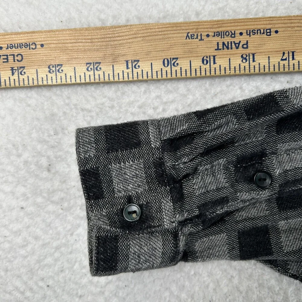 Vintage Levi's Shirt Mens Large Gray Check Flannel Long Sleeve Button Up 90s
